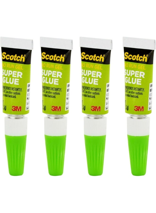 Scotch Super Glue Gel 0.017 oz (0.48gr.) per Tube Clear color, 4 tubes/pack - Image 5